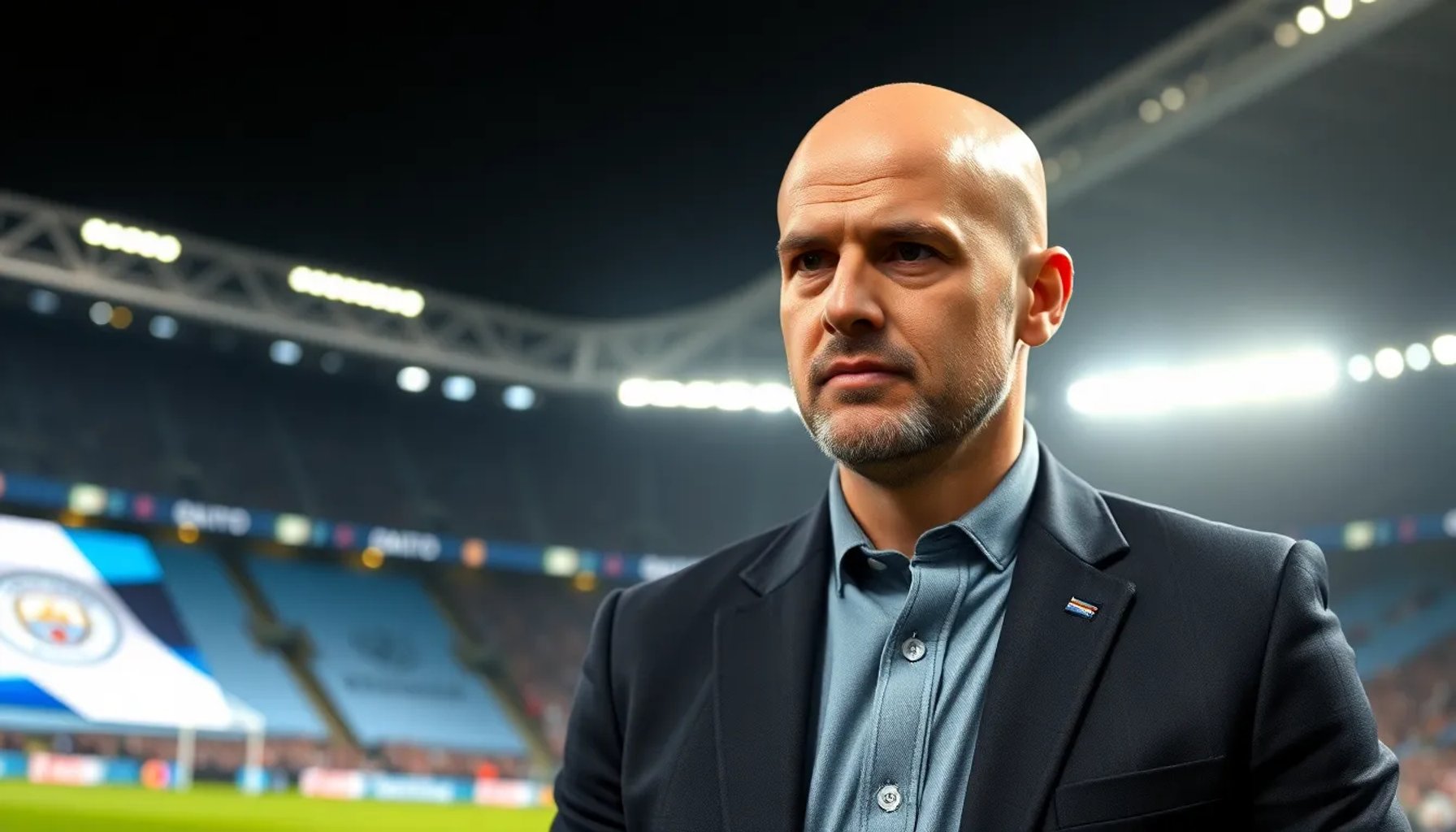 Pep Guardiola saludando al público en el Etihad Stadium tras anunciar su salida