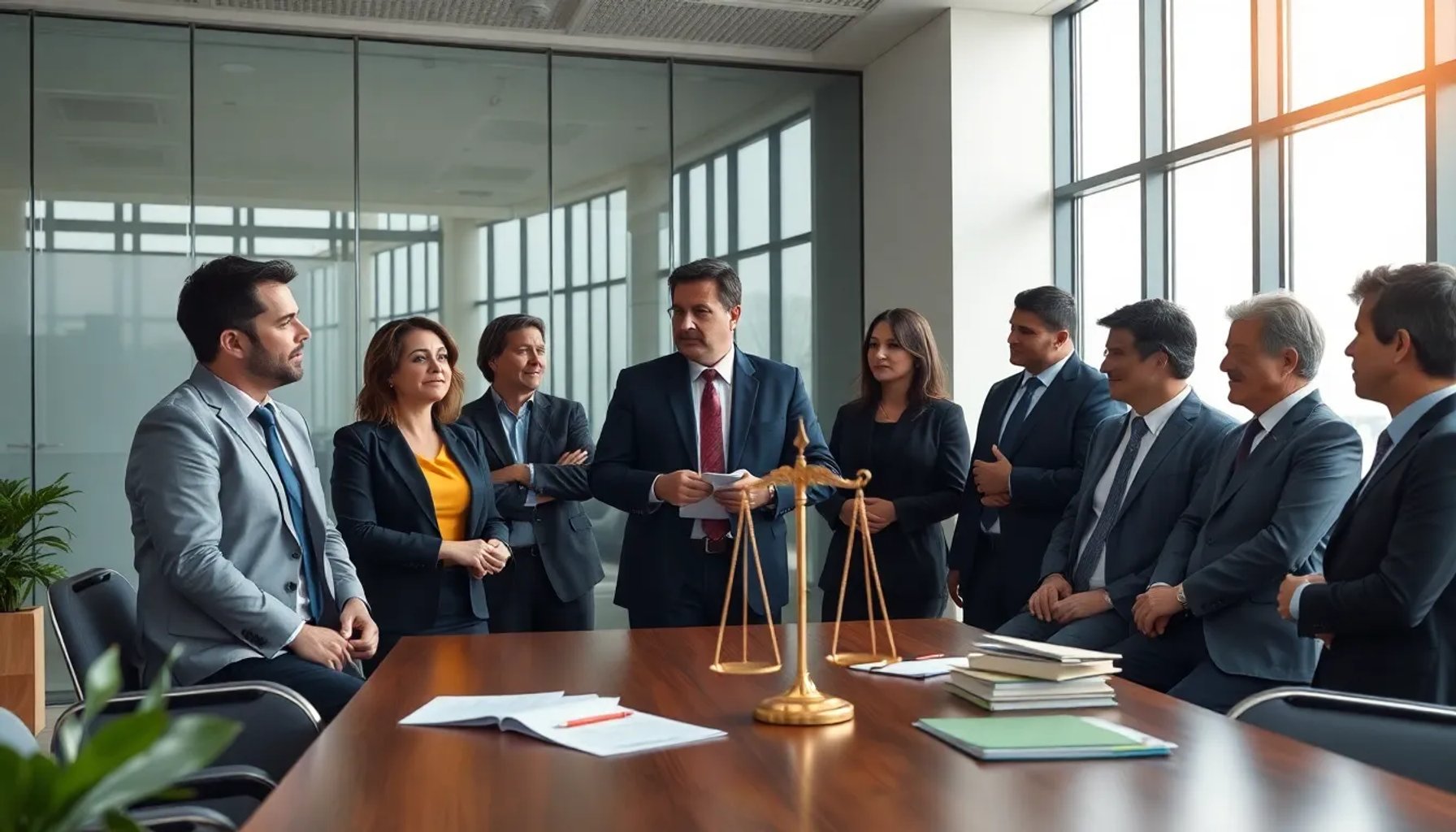 Representación de políticos del PP discutiendo la reforma de vivienda y los fondos del Plan Estatal