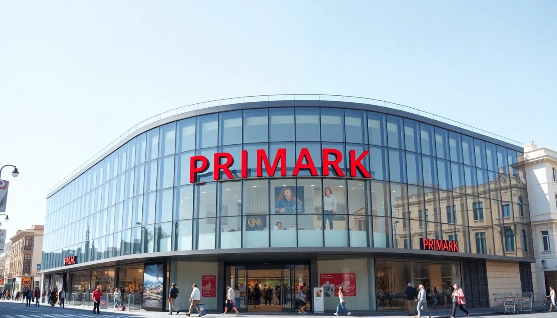 Fachada de la nueva tienda Primark en Talavera de la Reina, con su característico letrero rojo