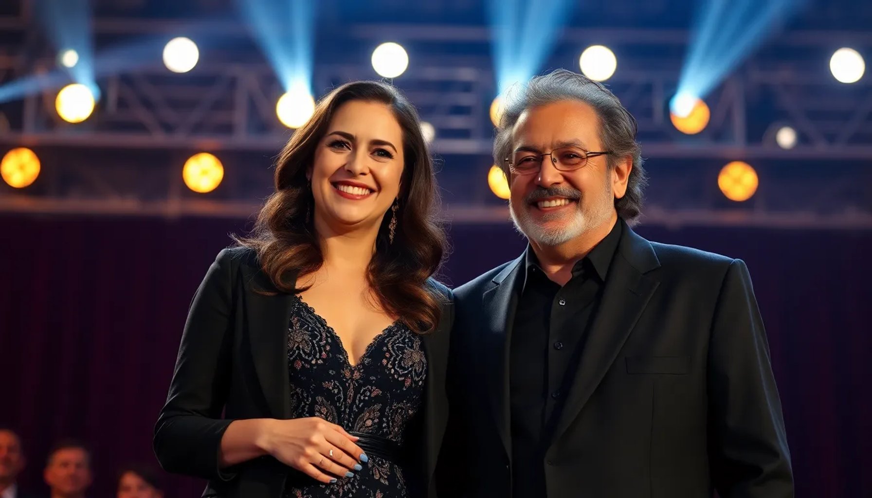 Rosalía en el escenario de los Premios de la Música 2026, acompañada por Joan Manuel Serrat