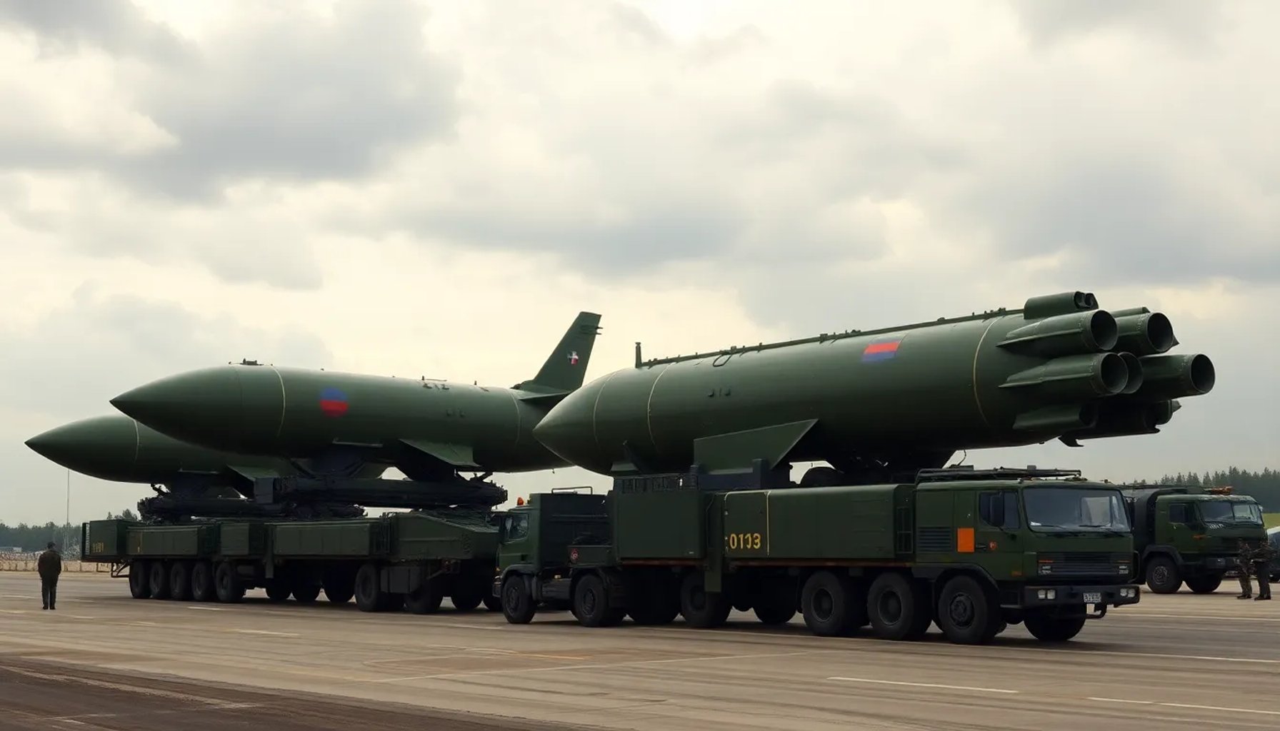 Ejercicios militares rusos con misiles nucleares estratégicos sobre el horizonte