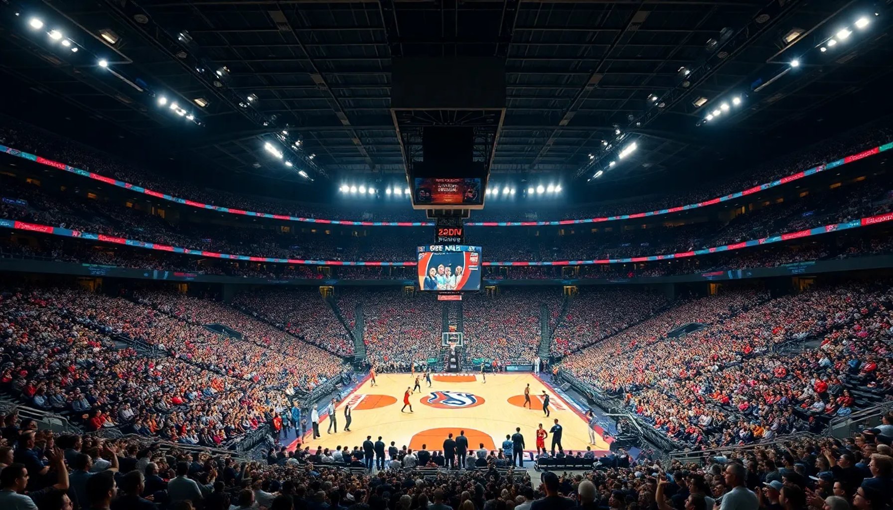 Jugadores de Valencia y Real Madrid disputando la semifinal del Final Four de la Euroliga 2026 en la arena de Valencia