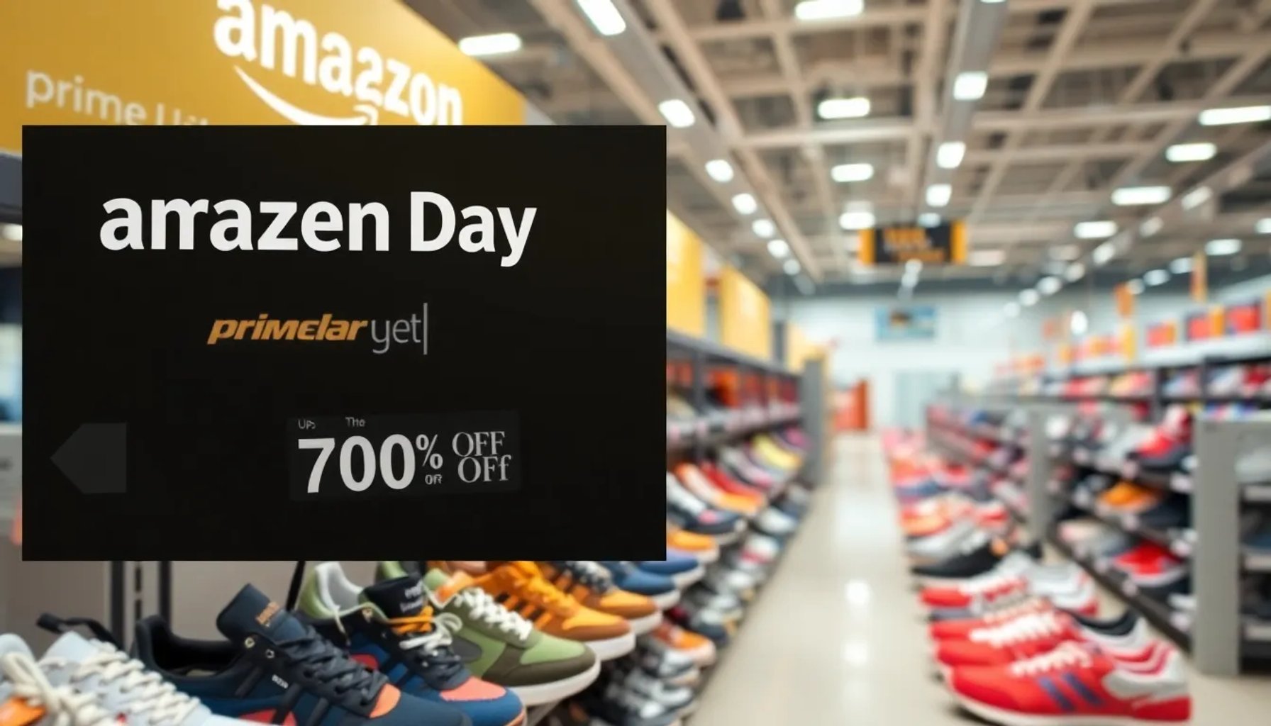Imagen de la sección outlet de Skechers en Amazon durante el Prime Day, mostrando zapatos deportivos con etiquetas de descuento.