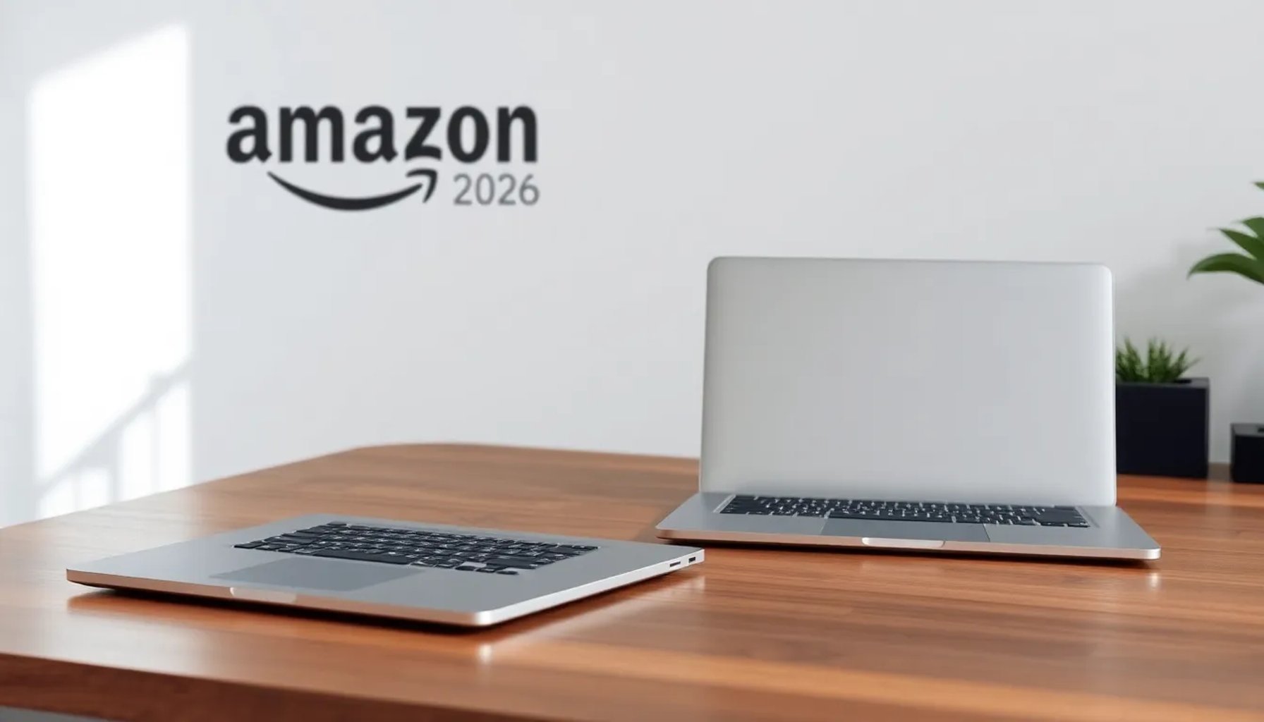 MacBook Neo y MacBook Air sobre una mesa con el logo sutil de Amazon Prime Day 2026
