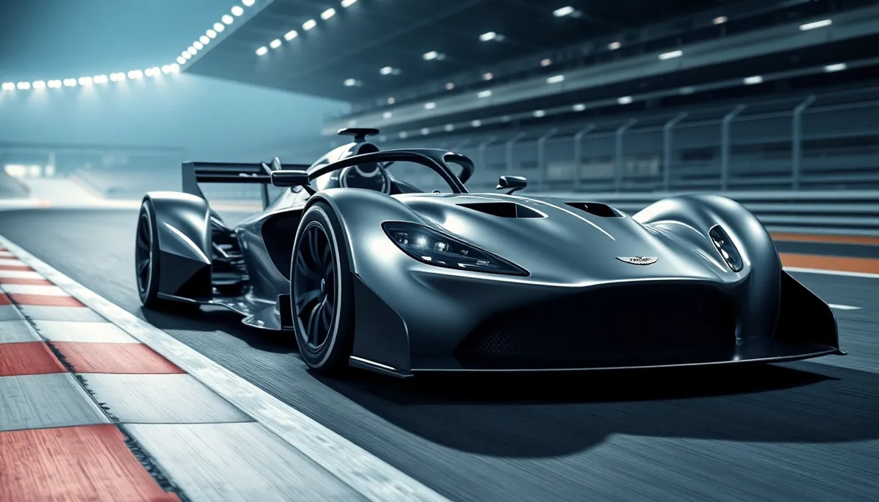 Coche de Aston Martin con motor Mercedes en pista de Fórmula 1