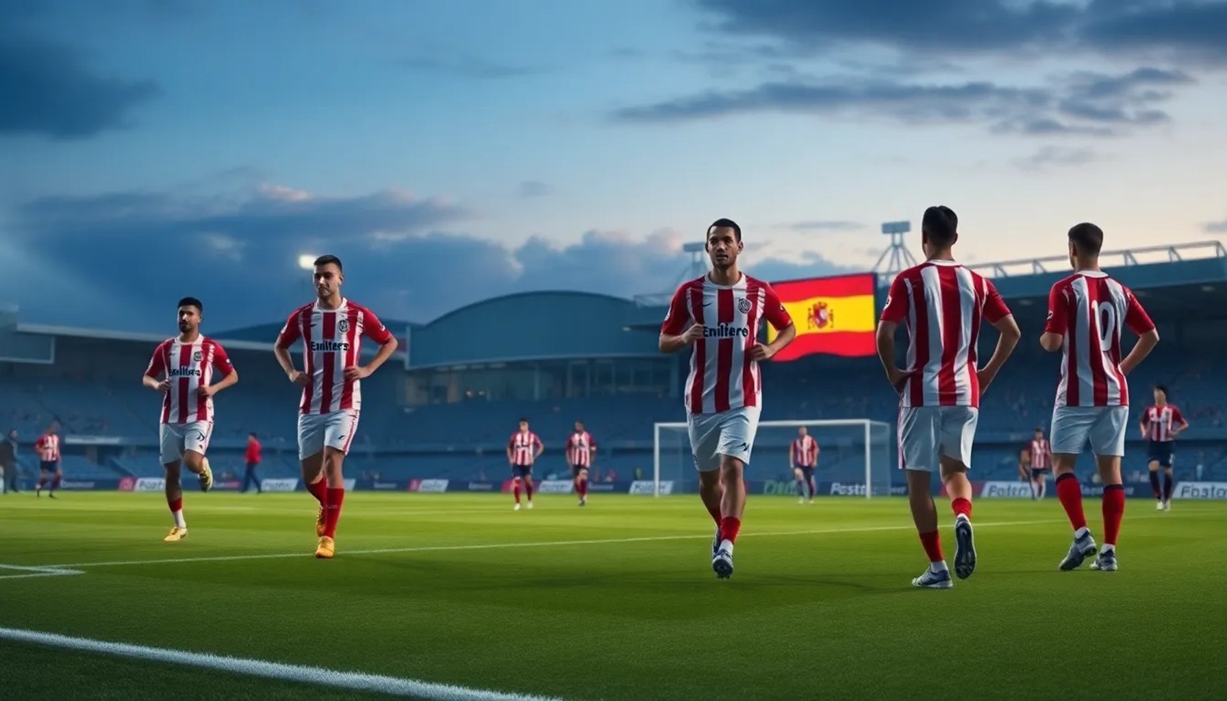 Jugadores del Athletic Bilbao entrenando bajo luces, listos para la convocatoria mundialista
