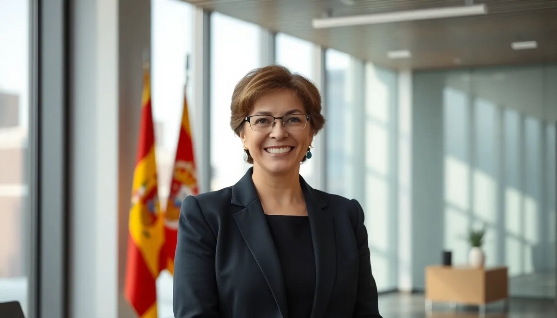 Isabel Díaz Ayuso anunciando ayudas a autónomos en una oficina de la Comunidad de Madrid