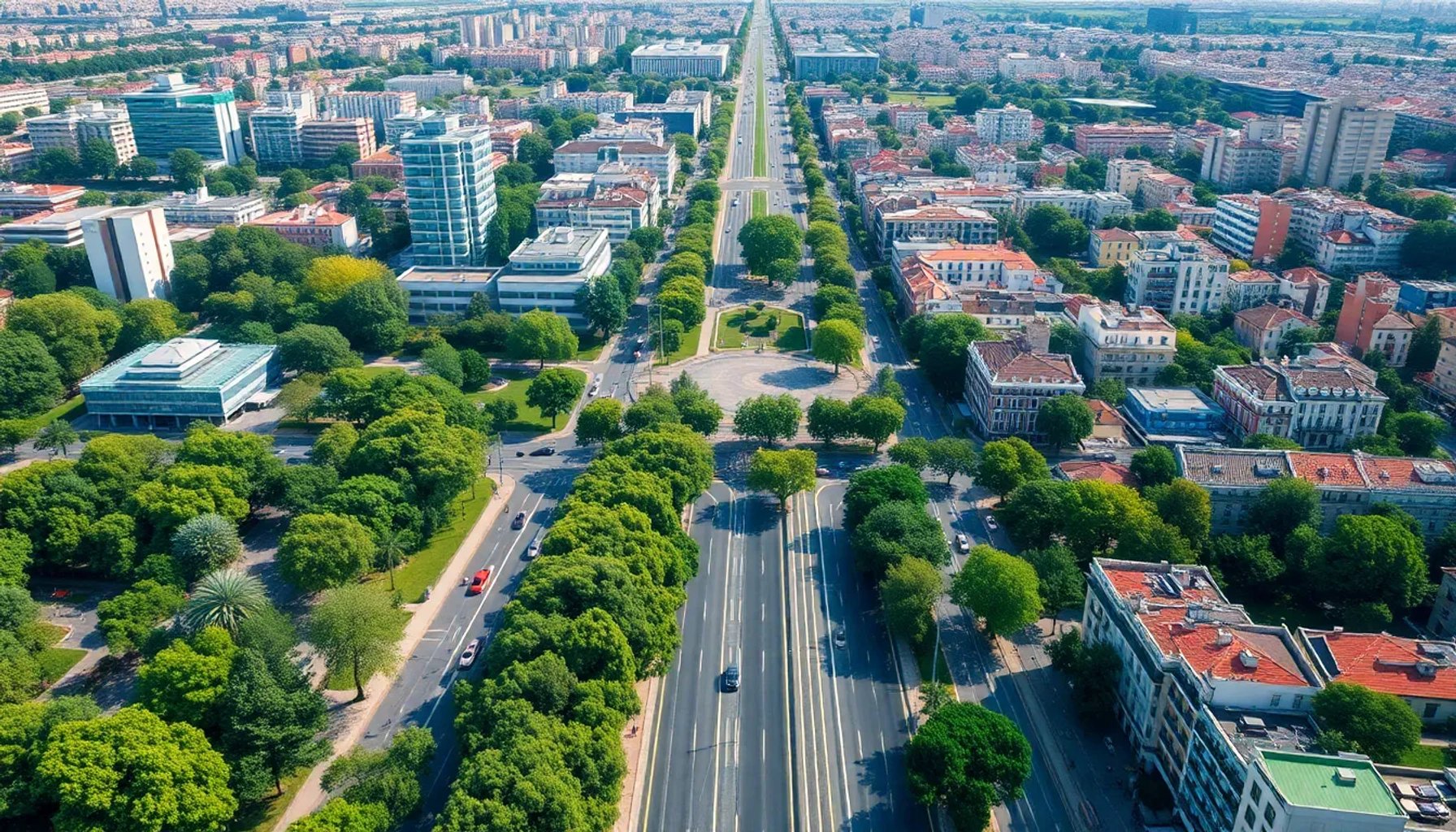 Vista panorámica de la avenida Bravo Murillo mostrando contraste entre zonas norte y sur de Madrid