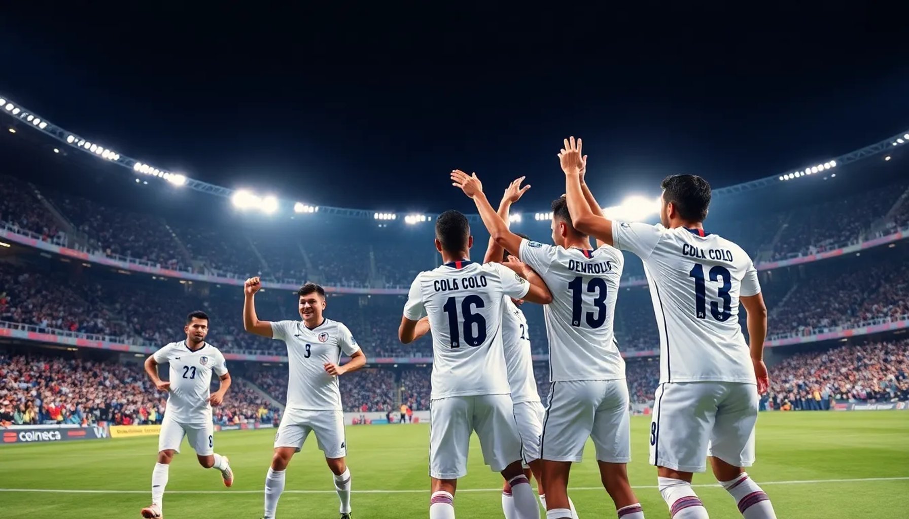 Jugadores de Colo Colo celebrando su goleada 5-0 contra Deportes Recoleta en la Copa Chile 2026