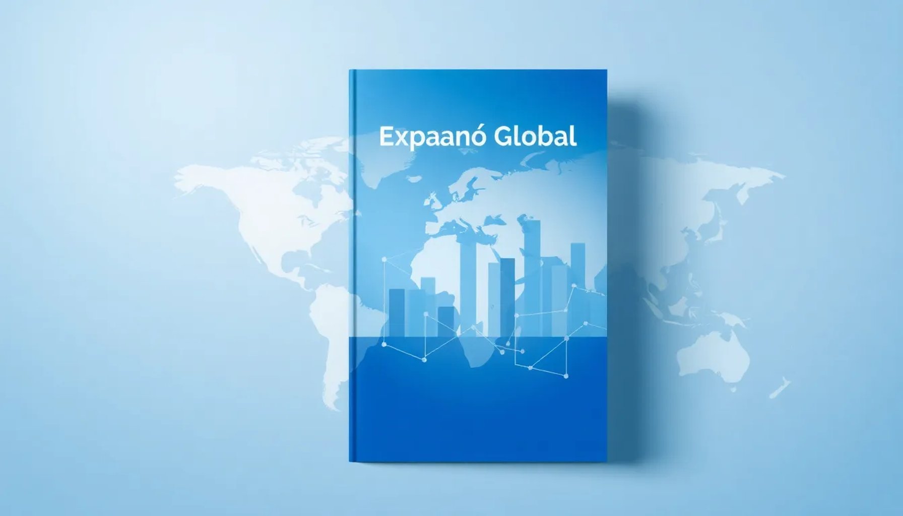 Portada del eBook sobre expansión global con mapa mundial y gráficos de crecimiento