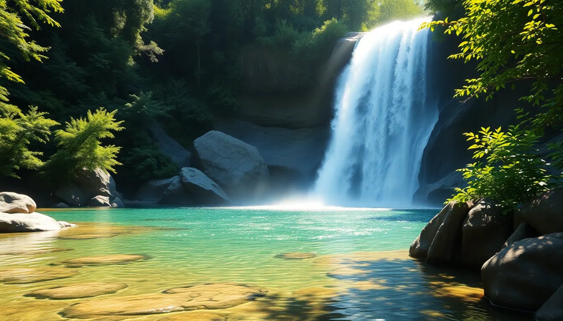 Cascada del Águila con piscina natural de aguas cristalinas rodeada de vegetación
