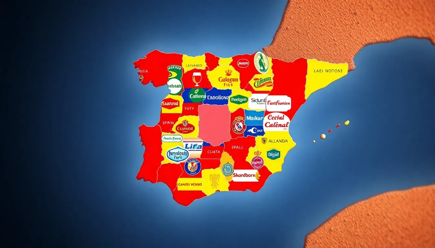 Mapa de España resaltando la marca de cerveza más consumida en cada comunidad autónoma