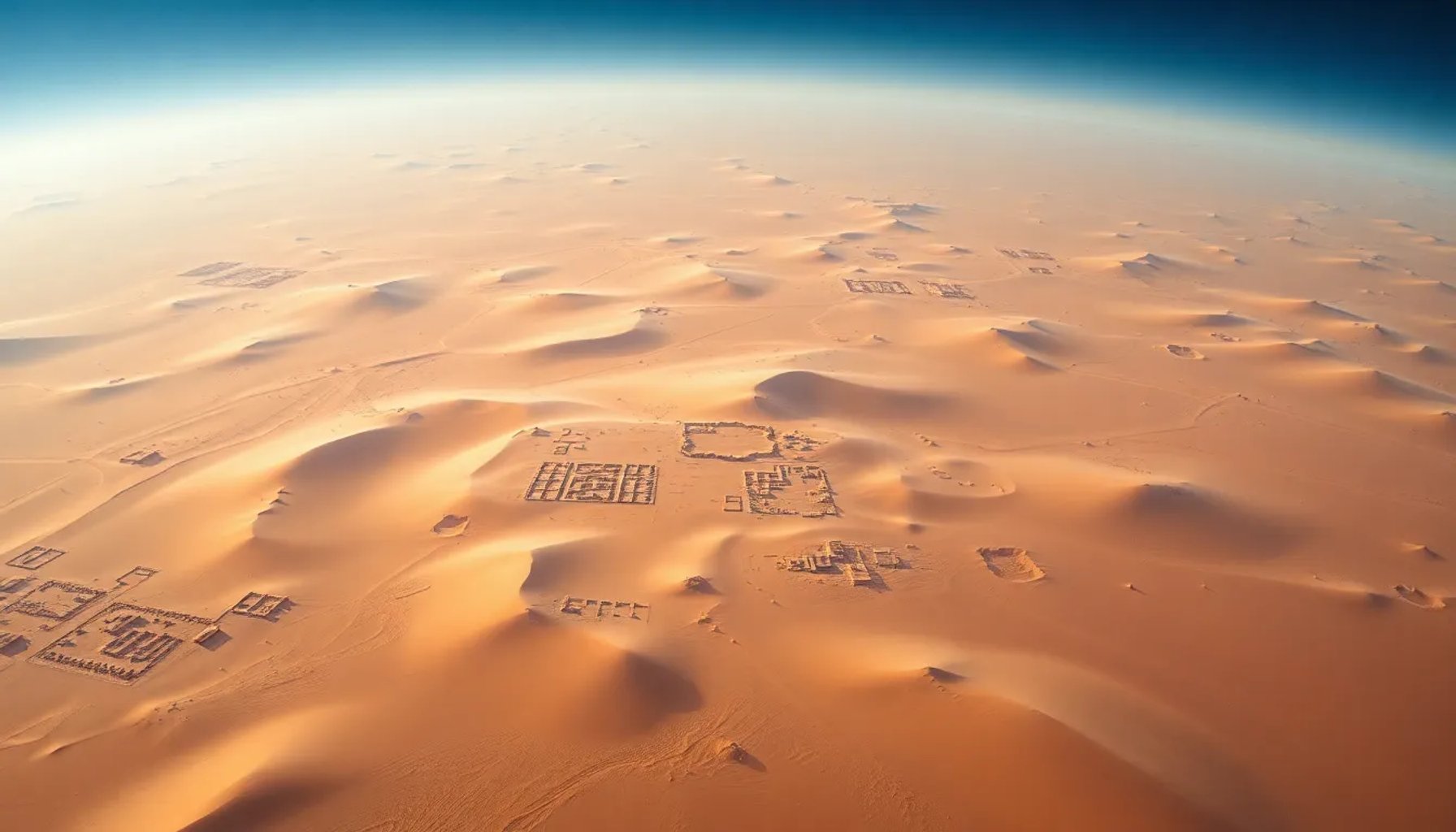 Vista aérea del desierto sudanés donde se descubrieron 260 tumbas milenarias mediante satélites