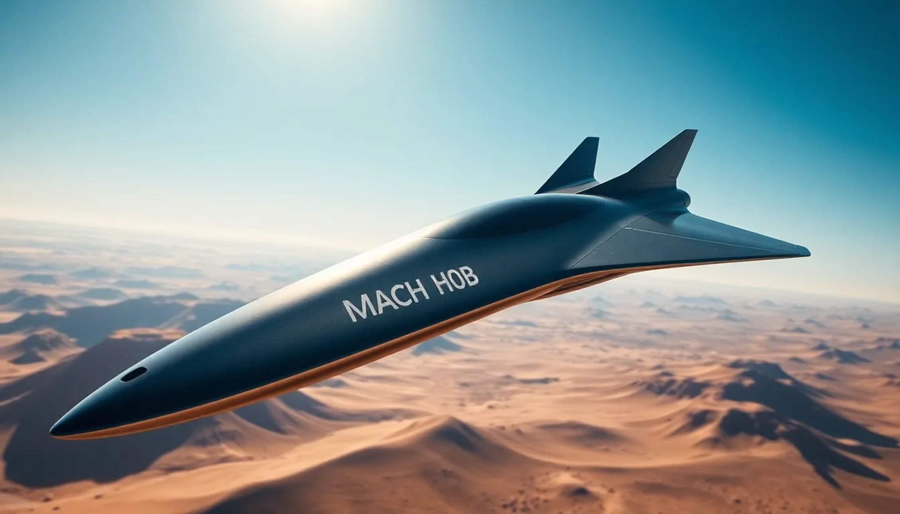 Plataforma hipersónica sin cohetes surcando el cielo a Mach 4 sobre el desierto de Nevada
