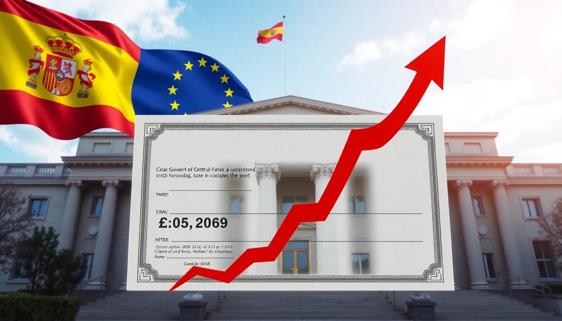 Gráfico que muestra la evolución del rendimiento de la deuda pública española en los últimos años