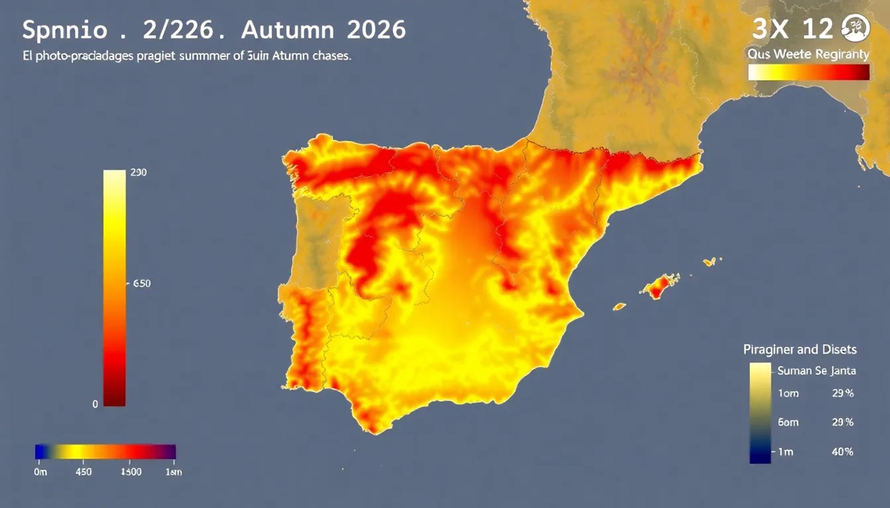 Mapa climático de España mostrando la influencia del fenómeno El Niño en verano y otoño 2026