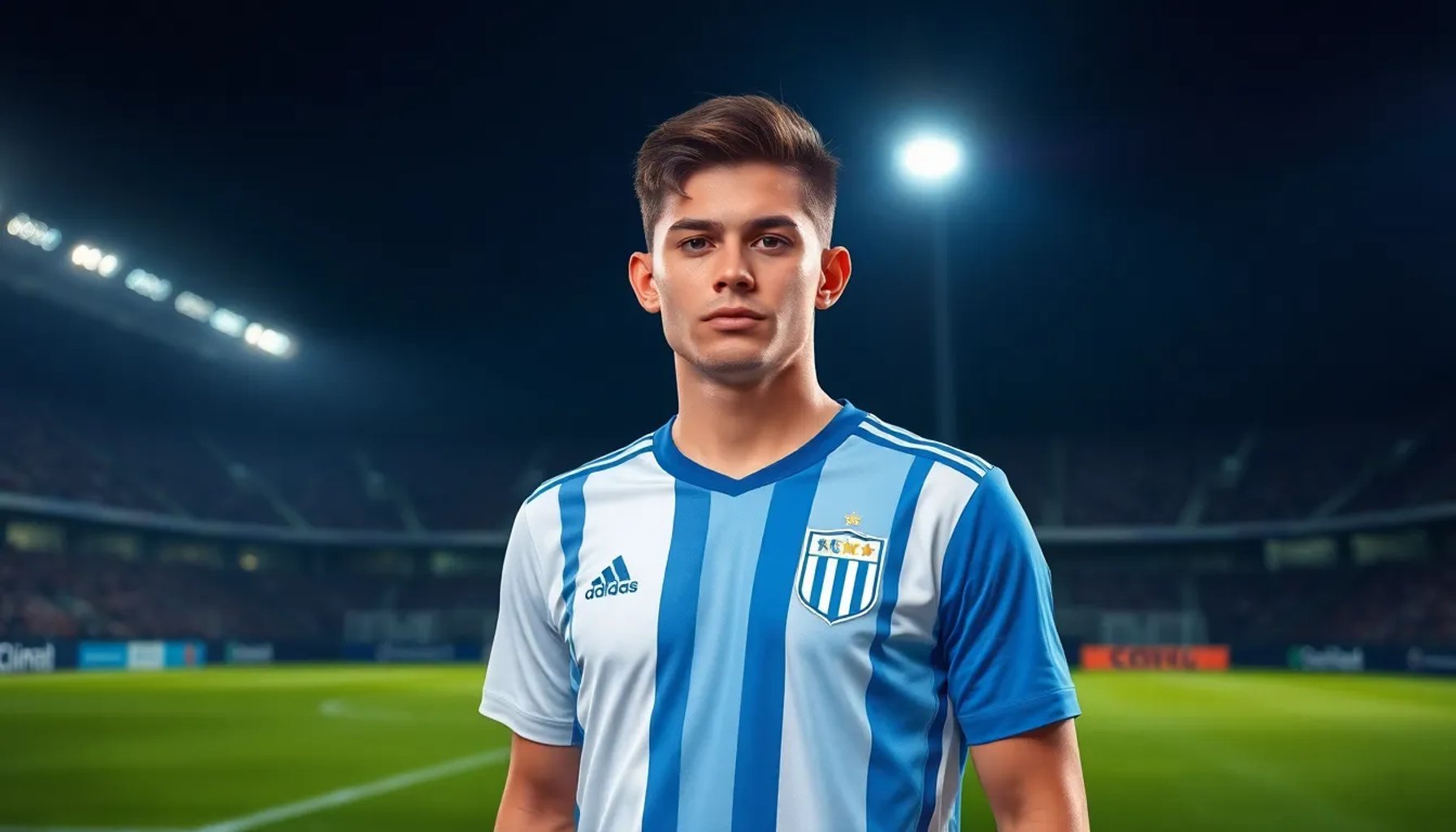 Jugador argentino Nico Paz celebrando un gol con la camiseta del Como
