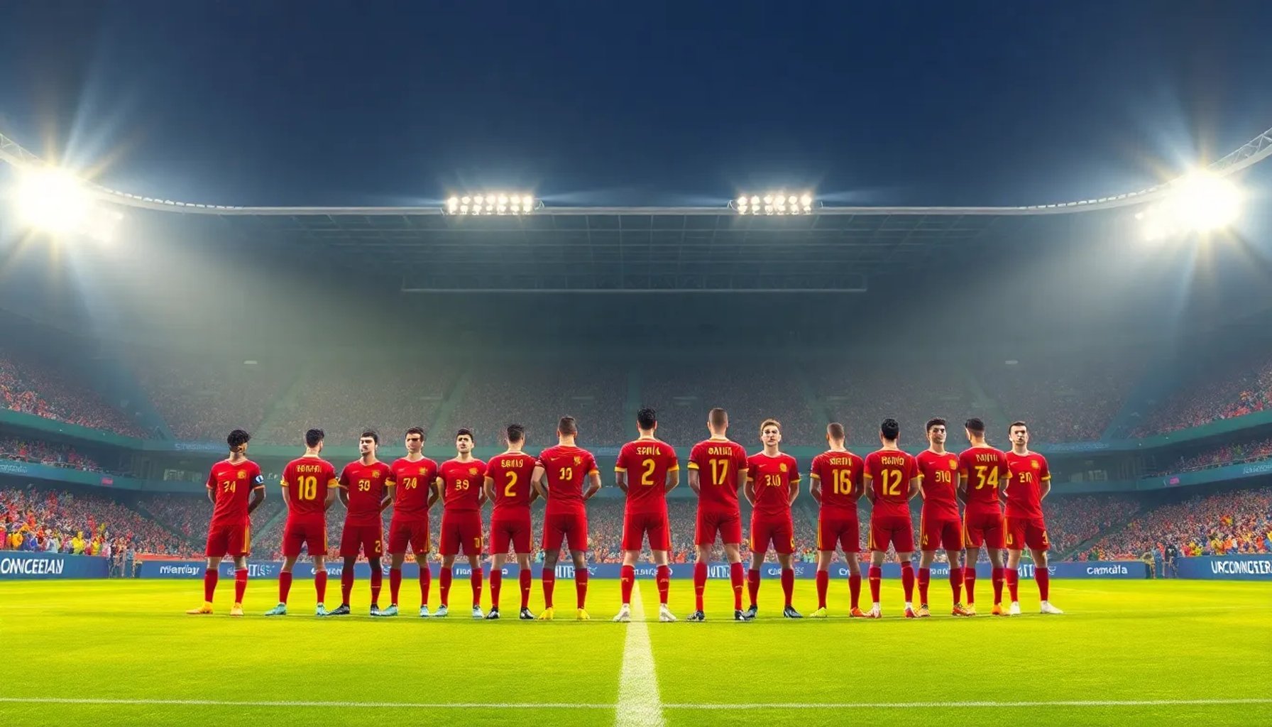 Jugadores de la selección española celebrando un gol durante el amistoso contra Perú en el Estadio Cuauhtémoc de Puebla
