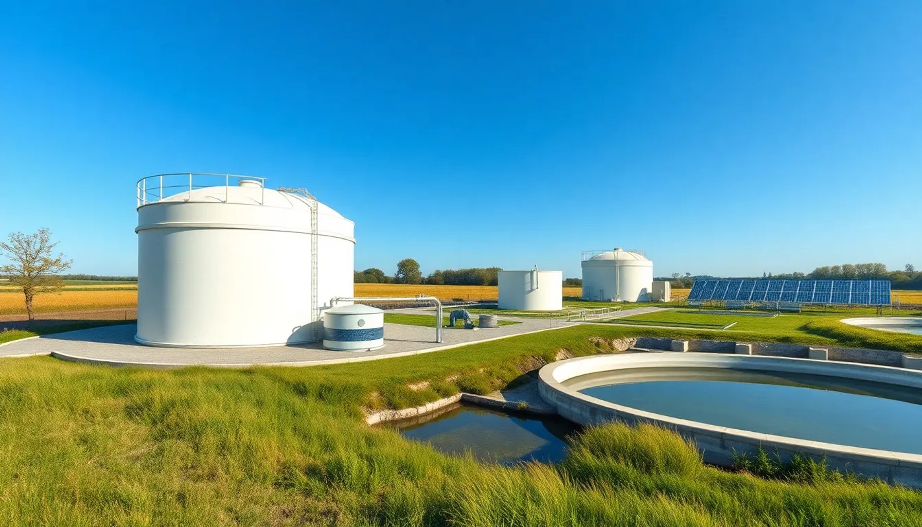 Planta de tratamiento de aguas residuales en Francia con sistemas de recarga de acuíferos