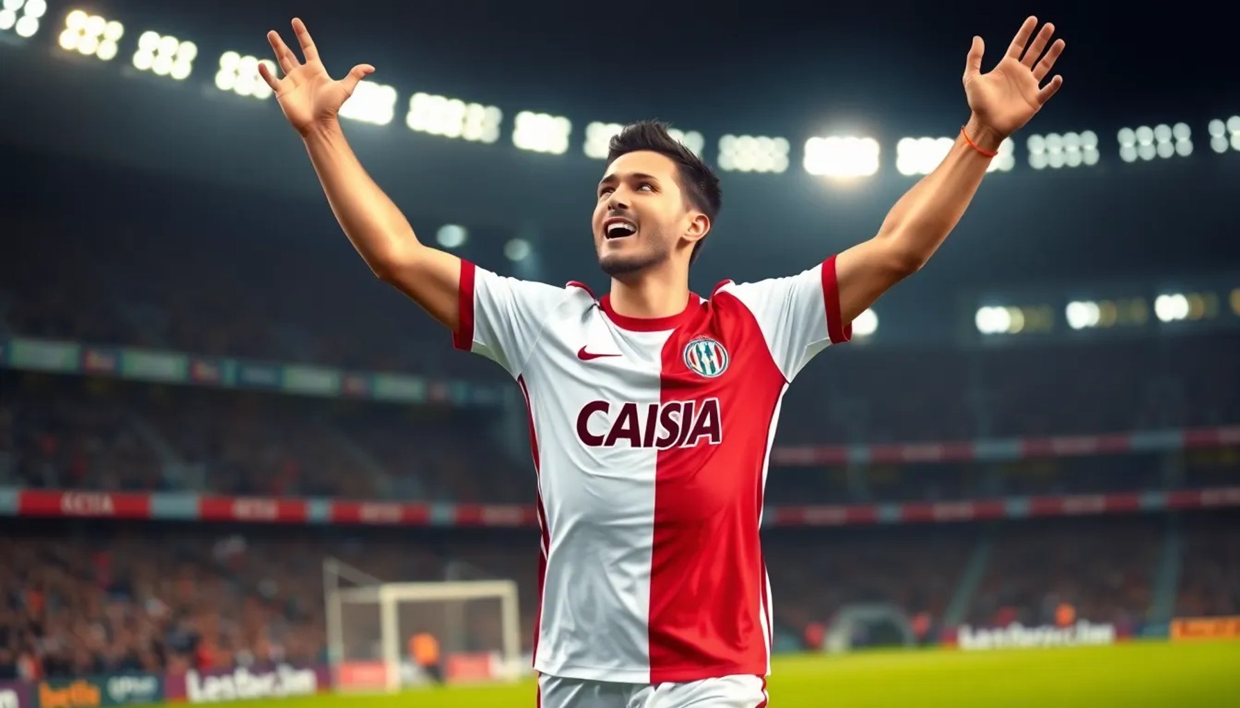 Gaizka Larrazabal celebrando un gol con la camiseta del Casa Pia