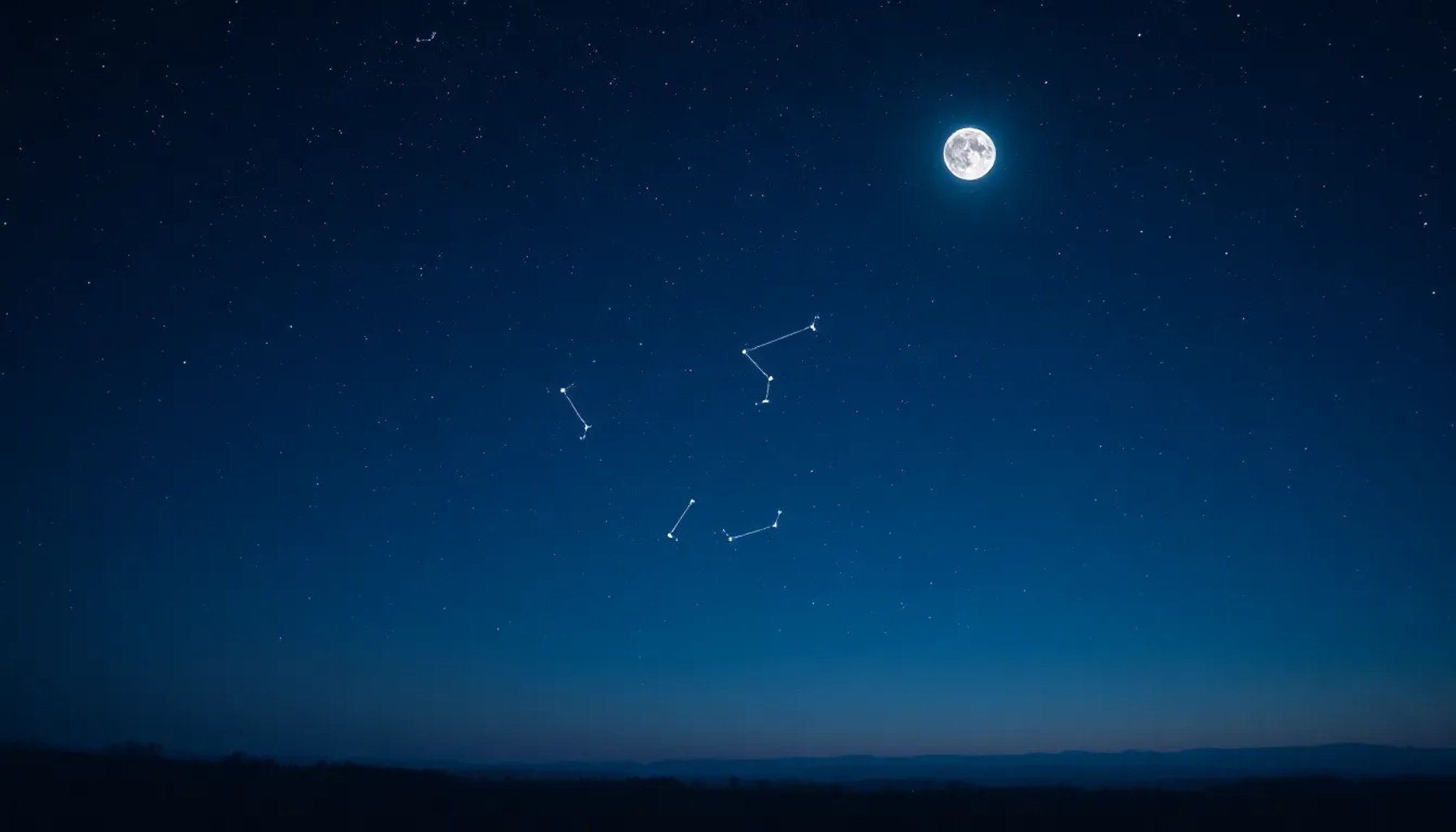 Imagen de un cielo estrellado con constelaciones zodiacales iluminadas, representando el horóscopo del domingo 7 de junio de 2026