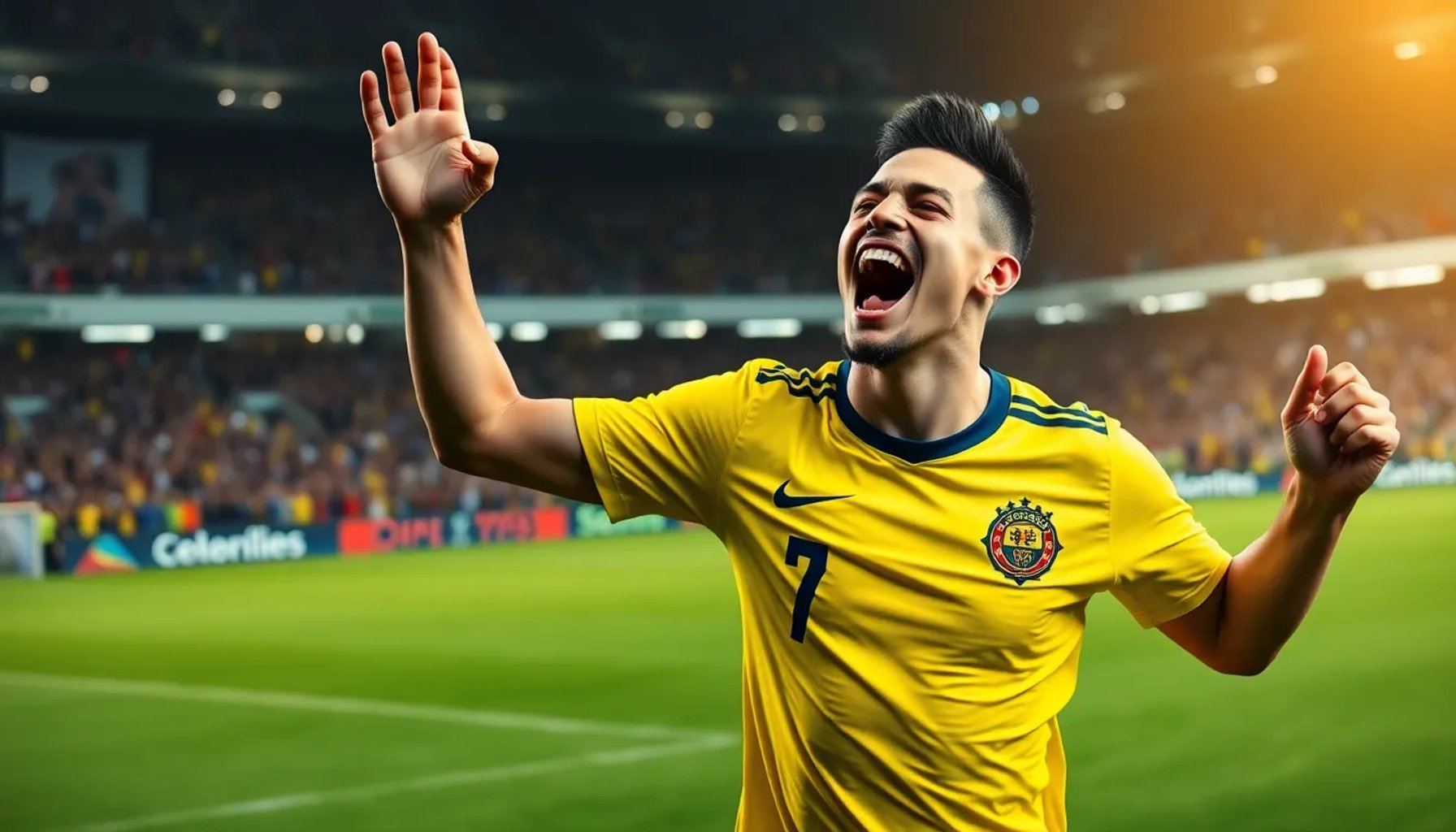 James Rodríguez celebra su liderazgo en el campo durante el partido contra República Democrática del Congo