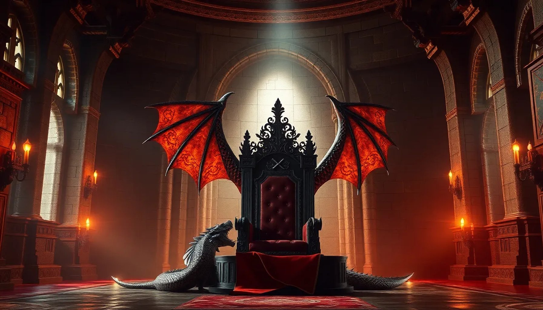 Portada de La Casa del Dragón Temporada 3 con dragones y trono de hierro