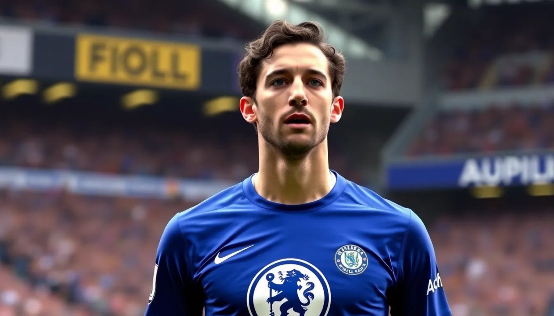 Marc Cucurella celebrando con la camiseta de Chelsea después de un partido