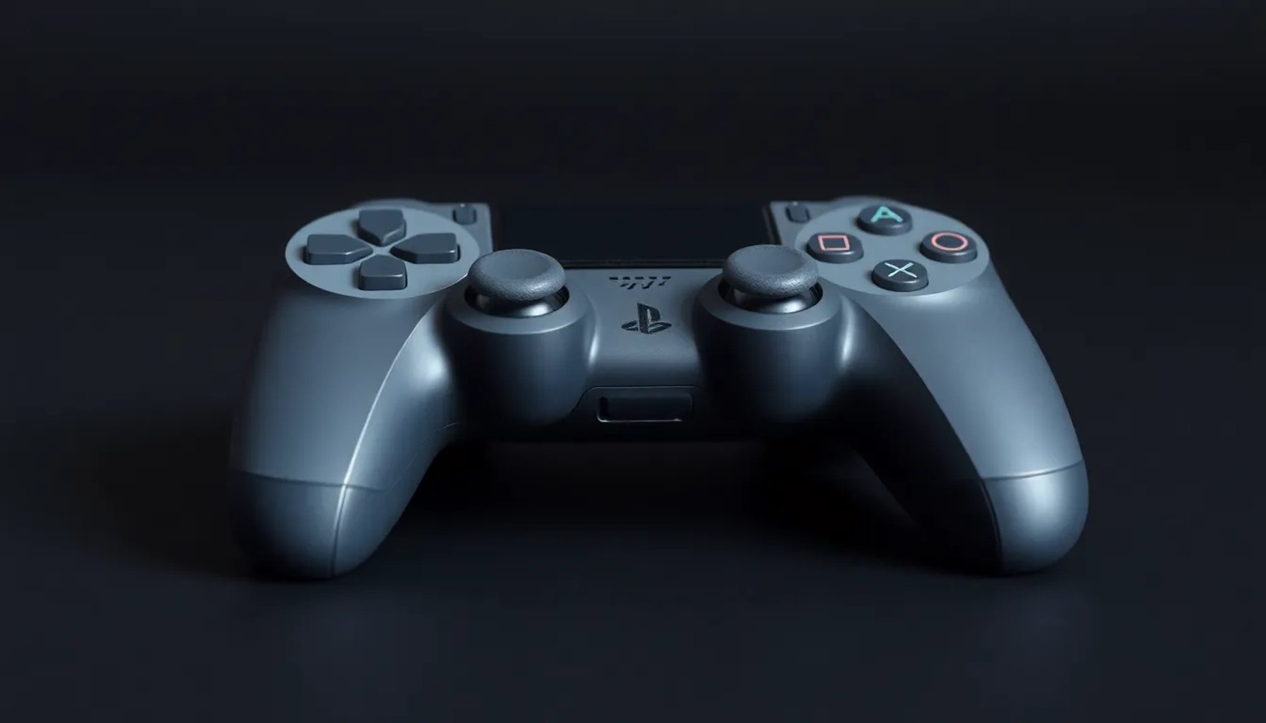 Mando de PlayStation futurista con botones que muestran variaciones de textura bajo los dedos