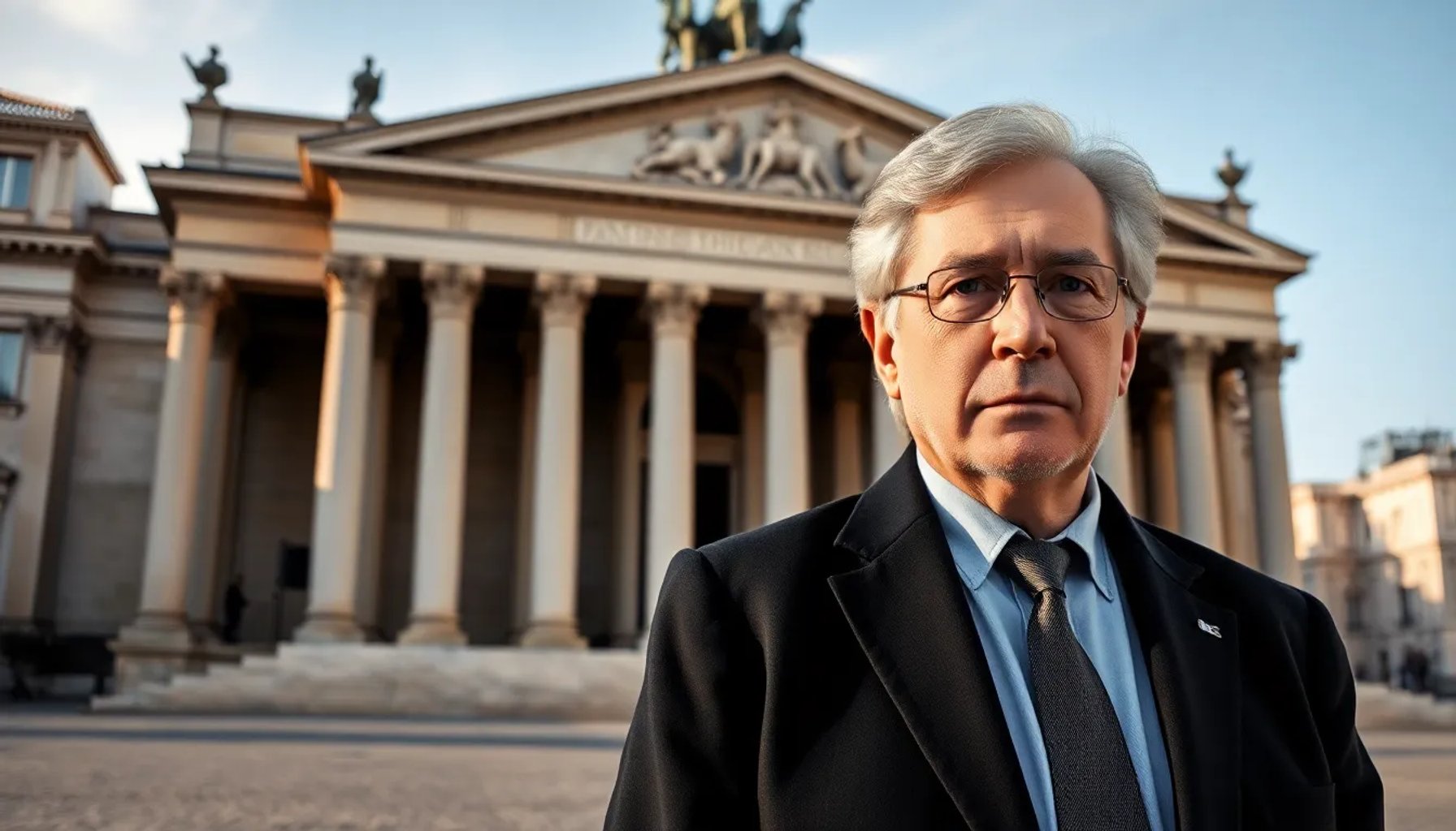 Marc Bloch, historiador francés, frente a la fachada del Panteón de París durante su ceremonia de ingreso