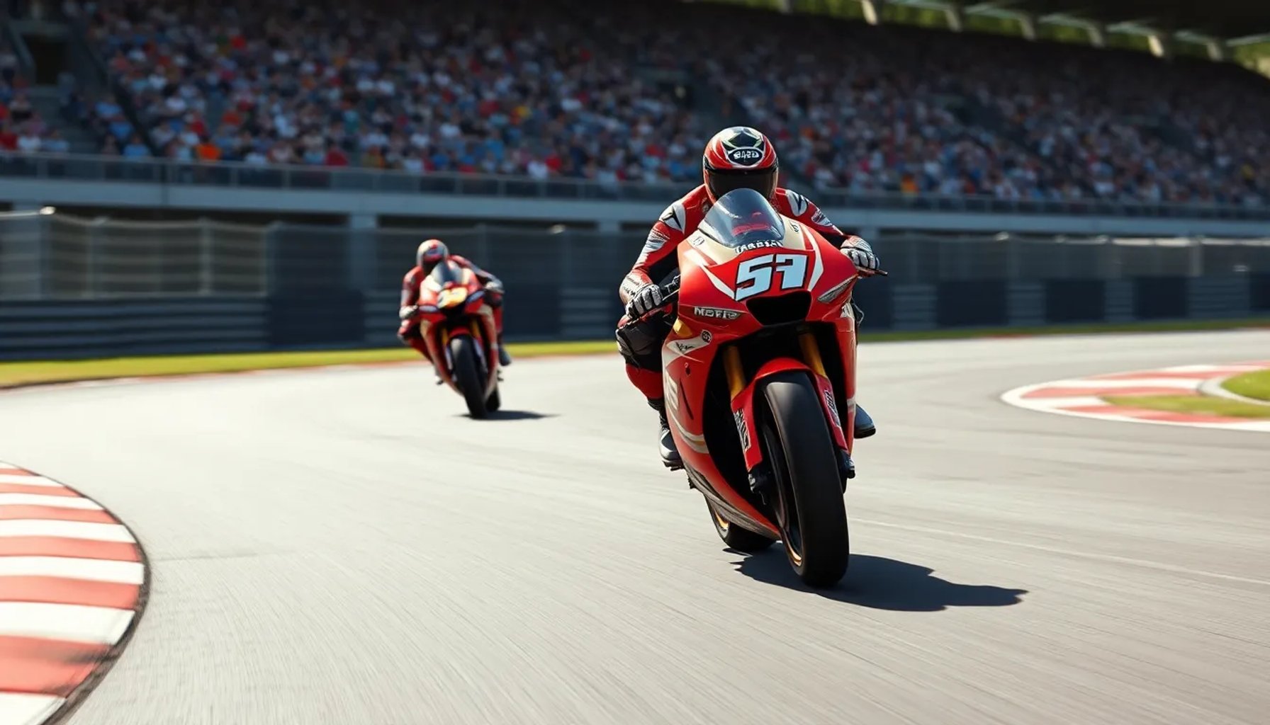 Marco Acosta liderando el Gran Premio de MotoGP en Hungría 2026, con su moto roja y el circuito del Hungaroring al fondo