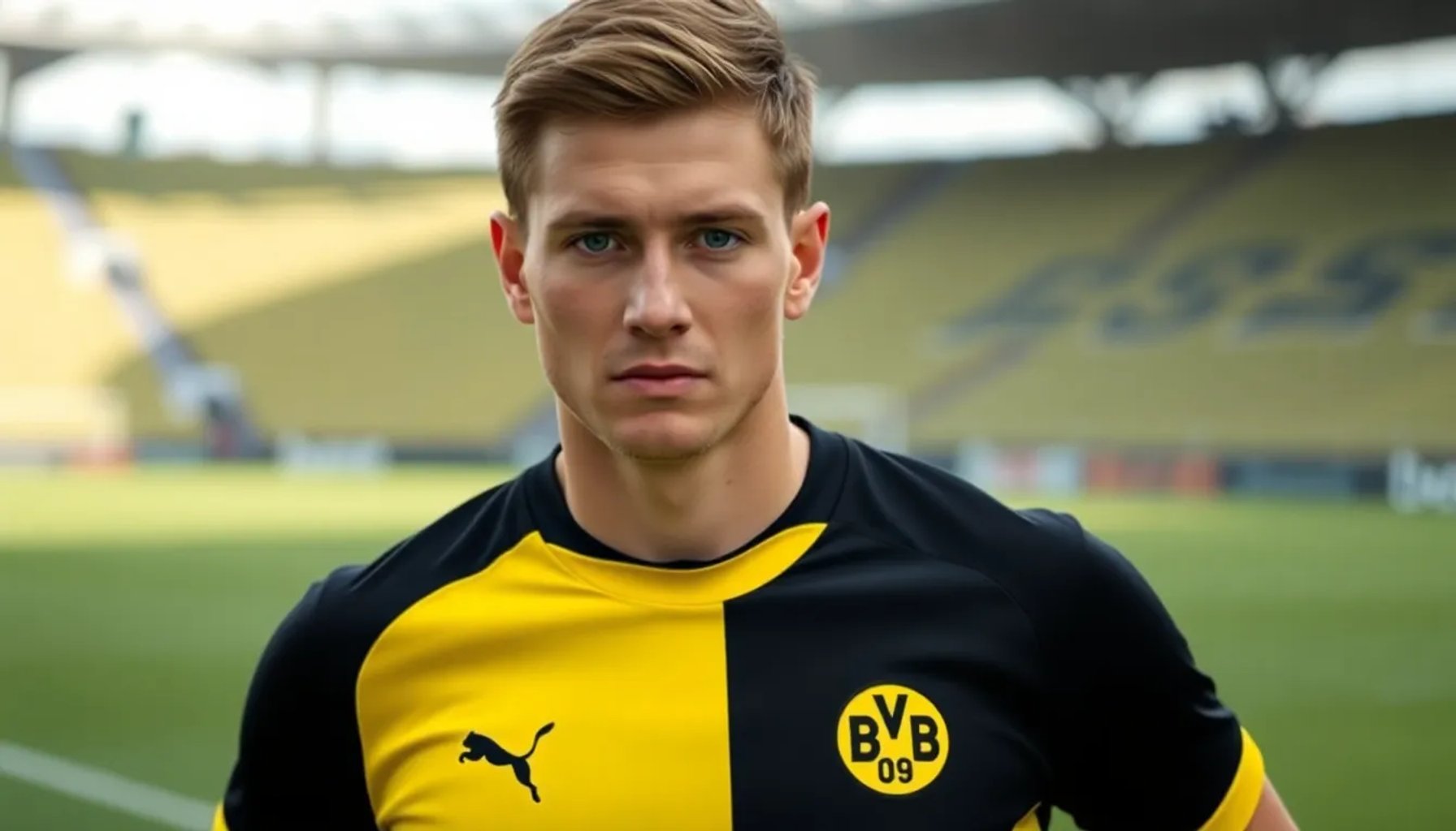 Defensor central alemán con camiseta del Borussia Dortmund, listo para un posible traspaso al Real Madrid