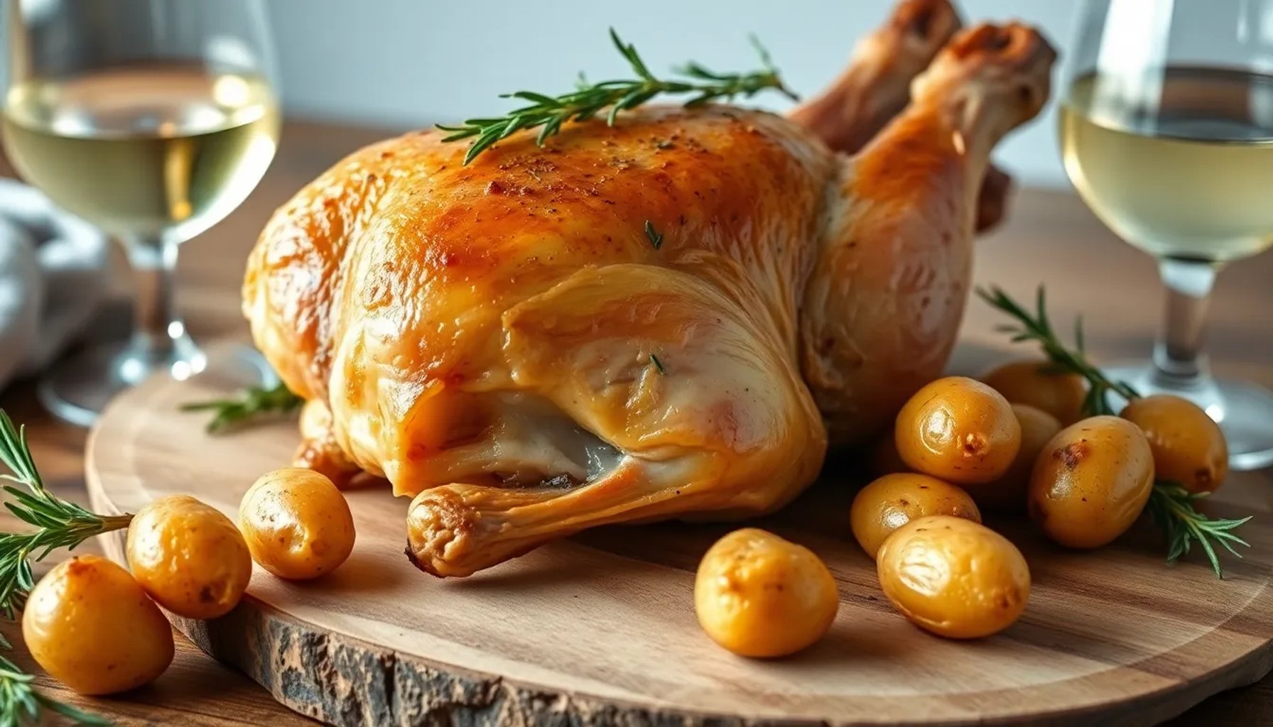 Muslo de conejo asado con patatas al estilo de Karlos Arguiñano, servido en plato rústico