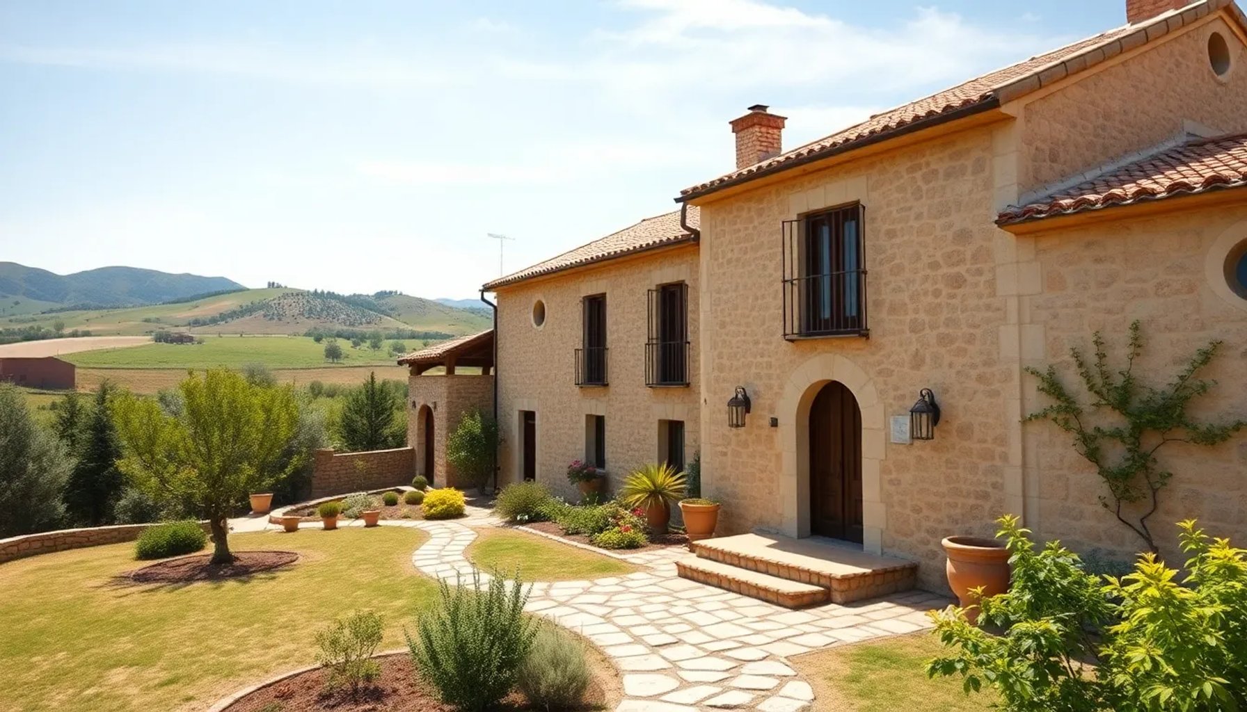 Casa rural reformada en Castilla-La Mancha, lista para alquiler, con jardín y vista al campo