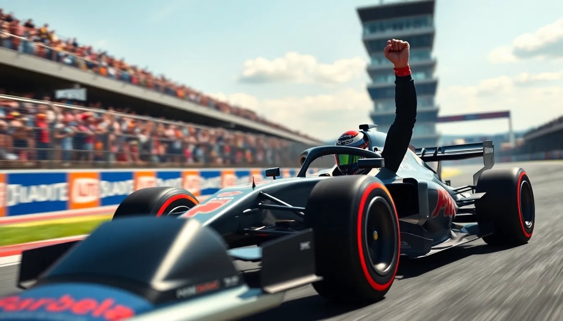 Fernando Alonso celebrando en el coche tras sumar su primer punto de la temporada 2026