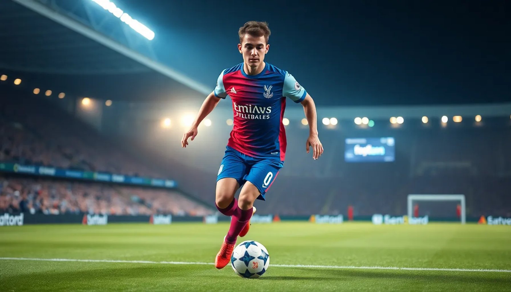 Michael Olise regateando en un partido del Crystal Palace