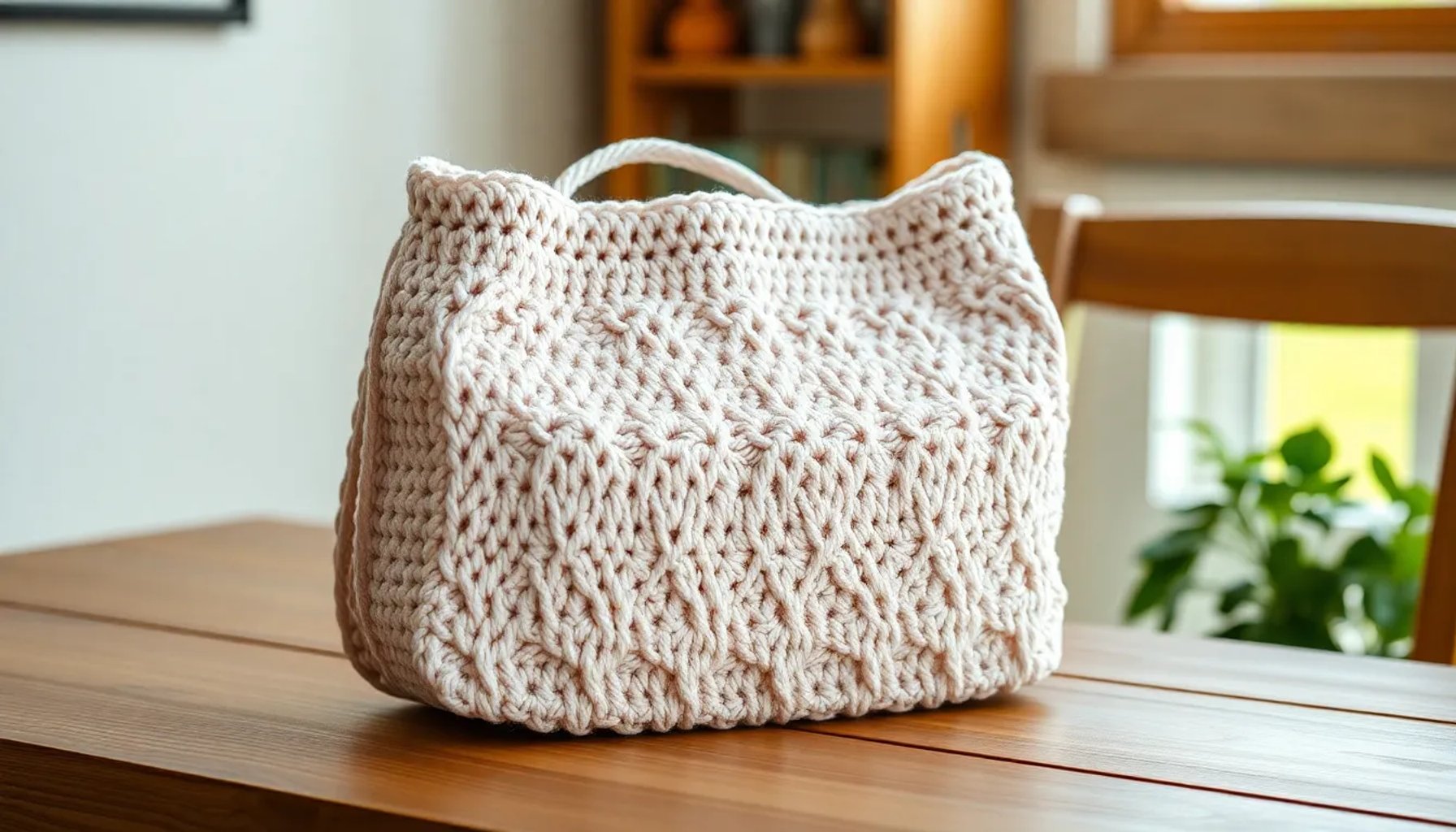 Bolsa Majestic de crochet, diseño elegante con detalles finos y asas