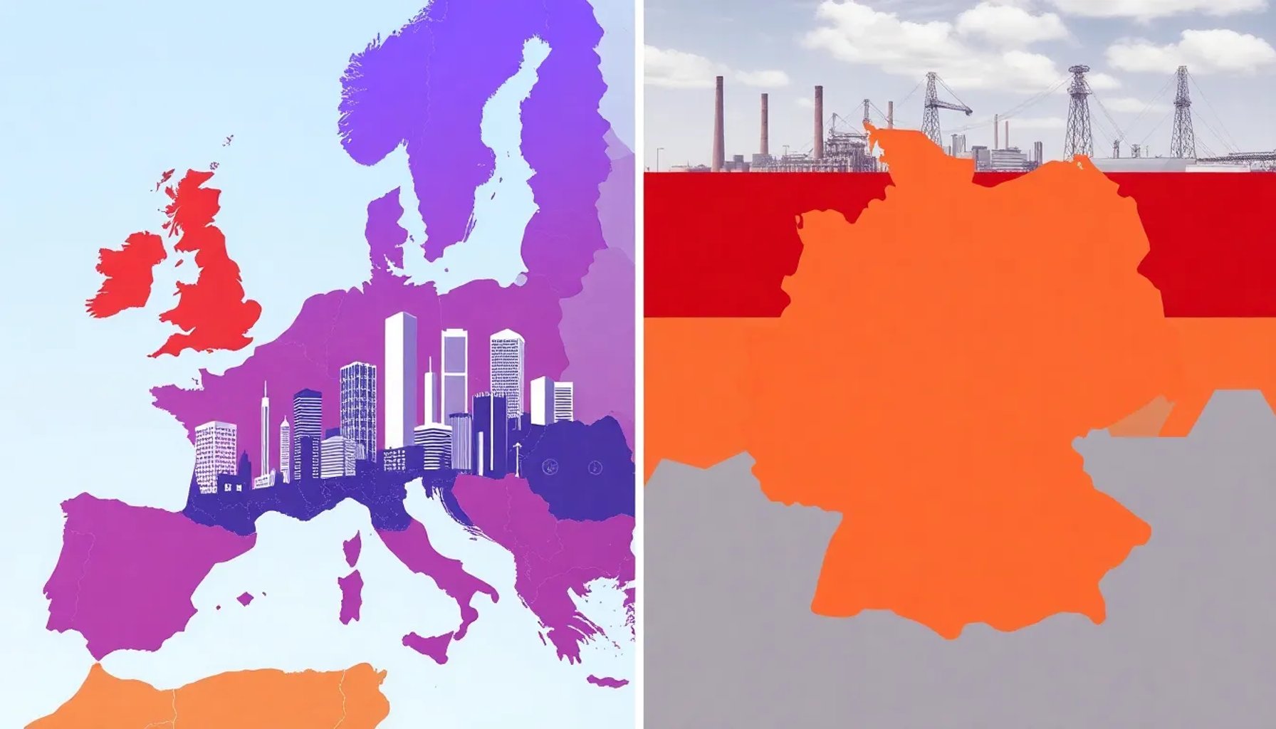 Mapa comparativo del crecimiento económico de Polonia y el este de Alemania en 2025
