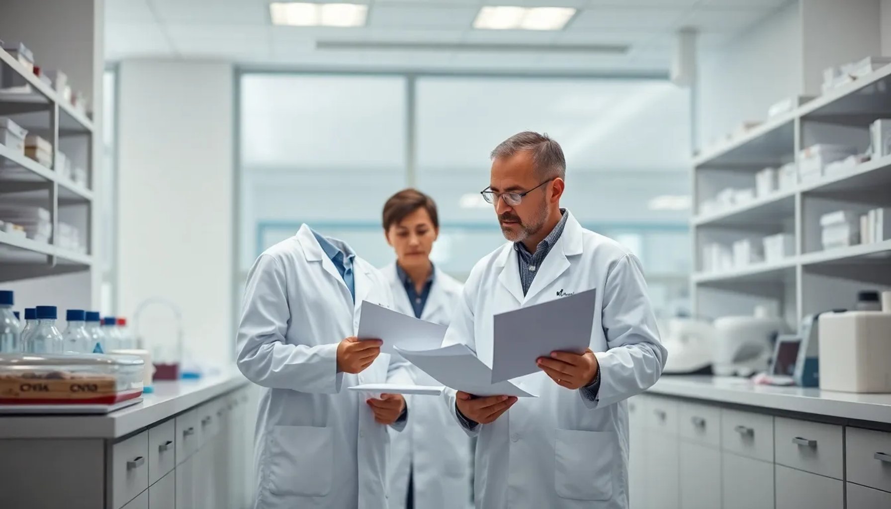 Laboratorio del CNIO con científicos trabajando, reflejando la tensión institucional