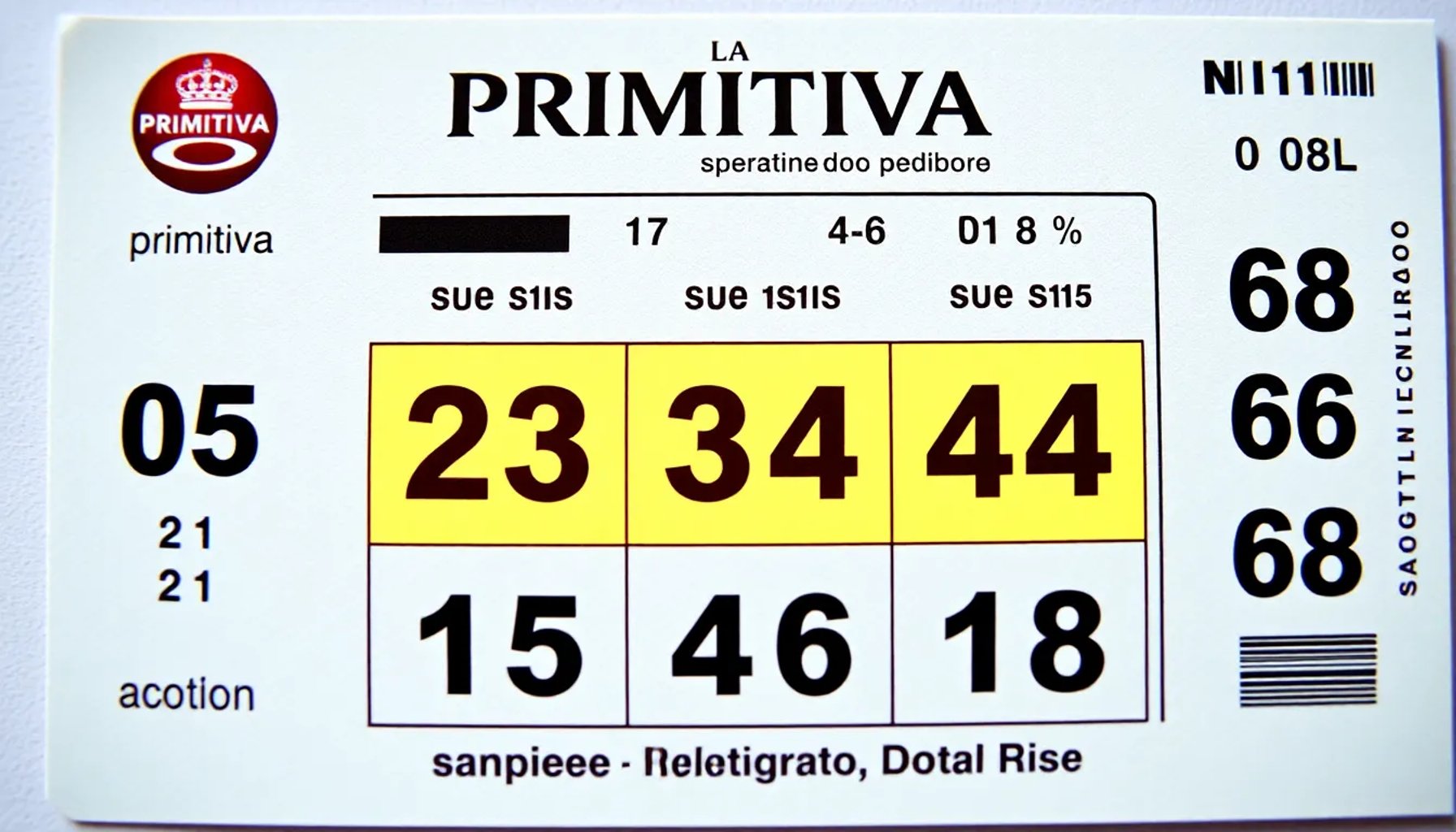Imagen del boleto de la Primitiva con los números ganadores del 25 de junio de 2026