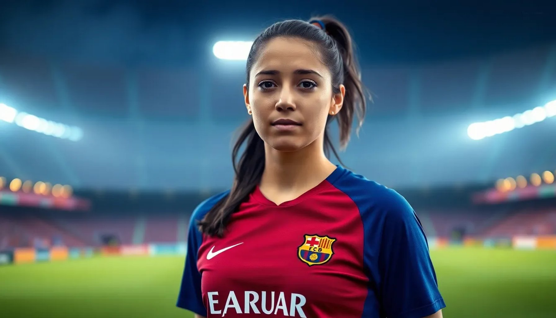Salma Paralluelo celebrando un gol con la camiseta del FC Barcelona