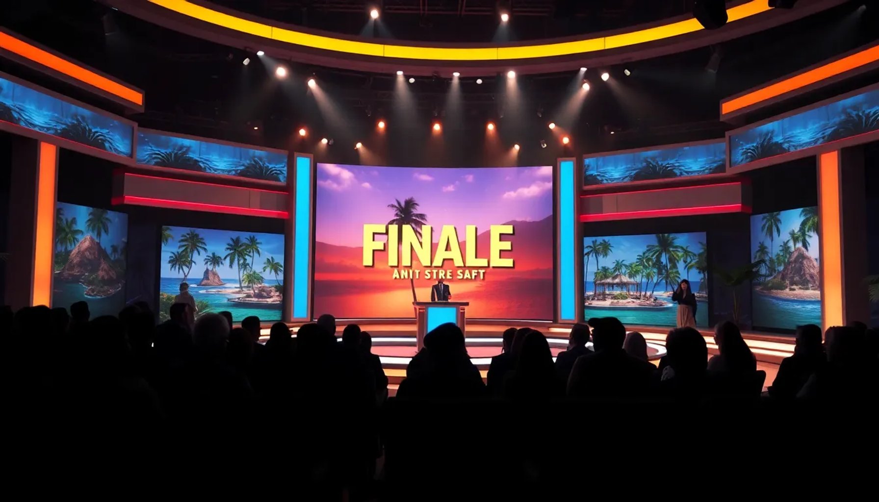 Plató de Telecinco durante la gala final de Supervivientes 2026 con público y presentadores