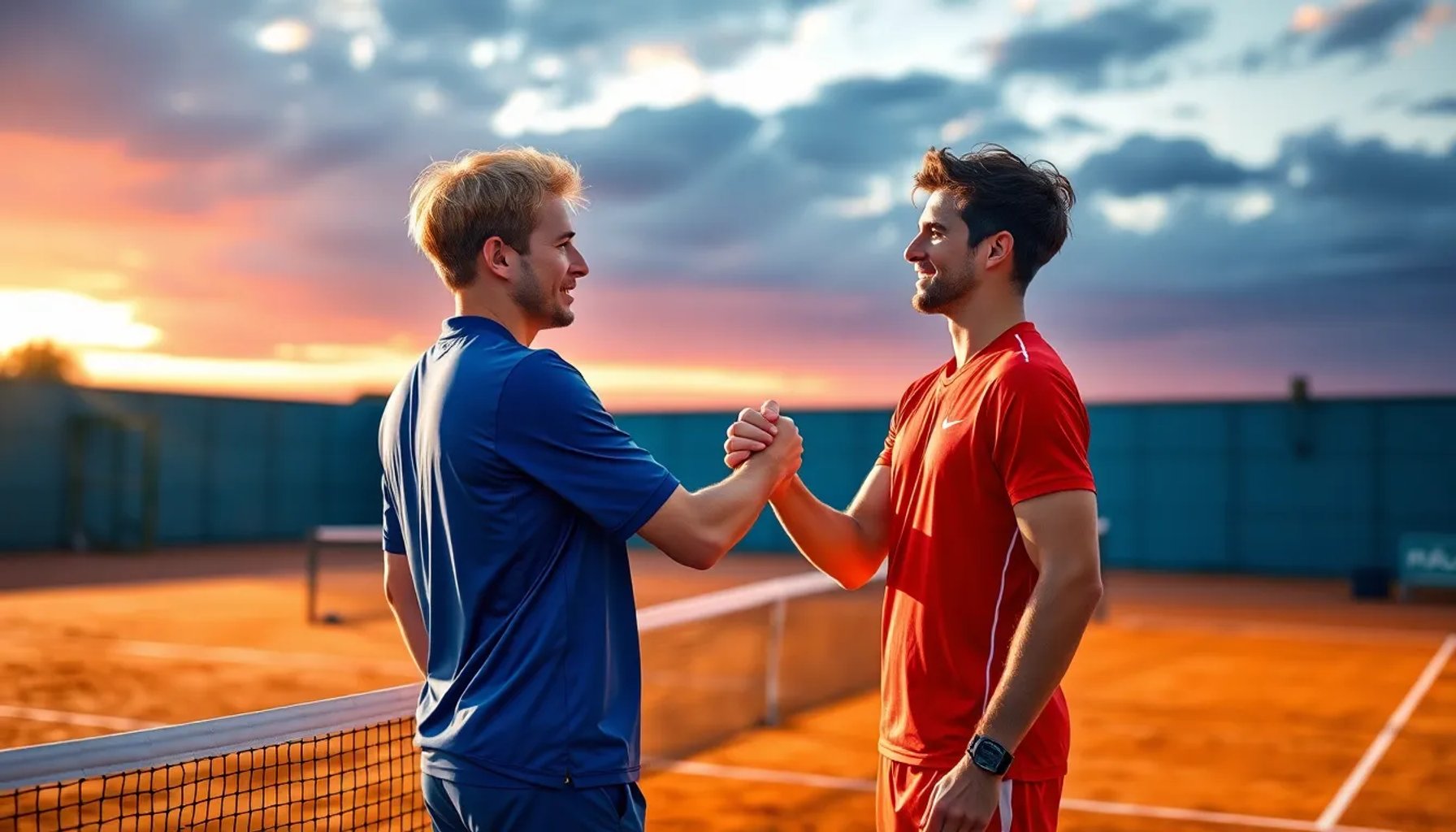 Dominic Thiem y Alexander Zverev se dan la mano tras un partido de tenis, mostrando respeto mutuo