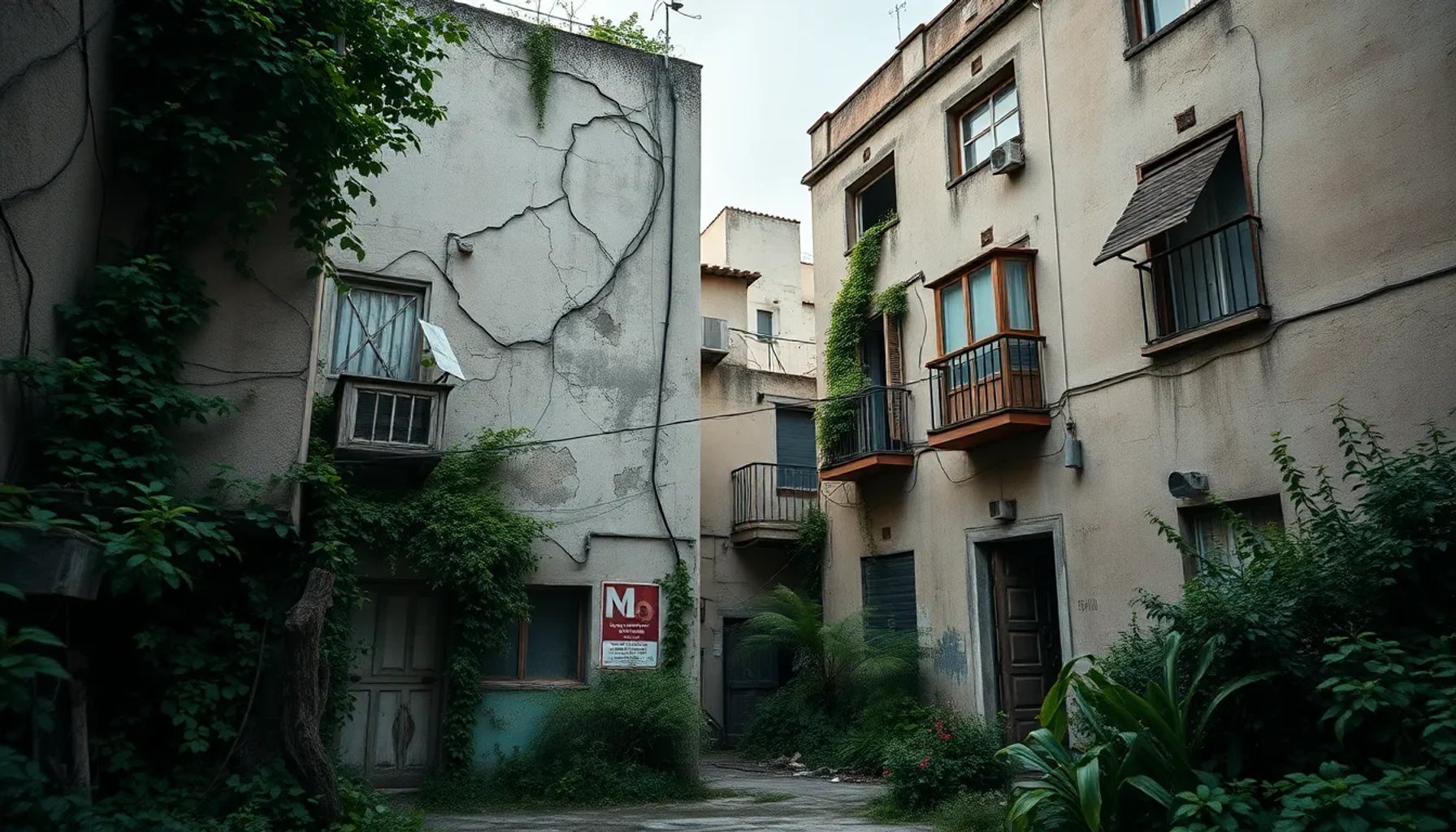 Fachada deteriorada de una vivienda en el barrio 'Las Vegas' de Sevilla